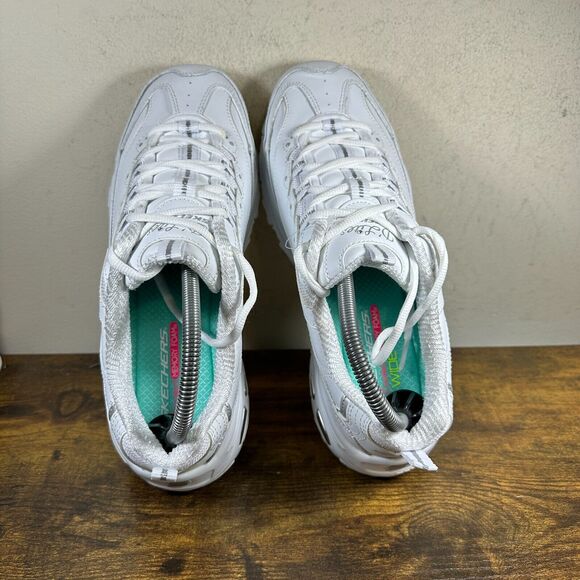 💕EUC Skechers D Lites Fresh Start 11931 White Shoes Sneakers Womens Size 9 EW - Picture 6 of 9